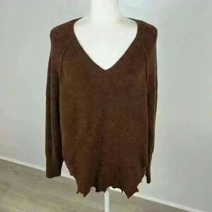 Rue 21 Brown V-Neck Pullover Sweater Size XS